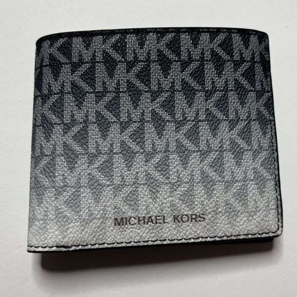 Michael Kors Ombré Signature Logo Black and Gray Men's Wallet ✨ - Picture 2 of 5